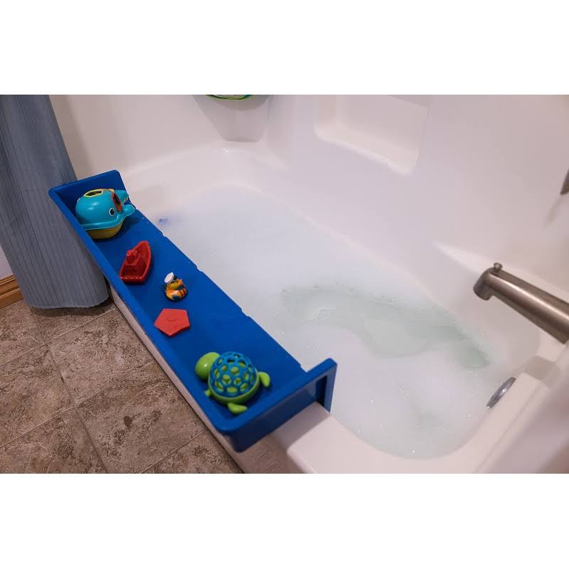 Tub Topper Bathtub Splash Guard Play Shelf Area -Toy Tray Caddy Holder Storage -Suction Cups Attach to Bath - Product image 1
