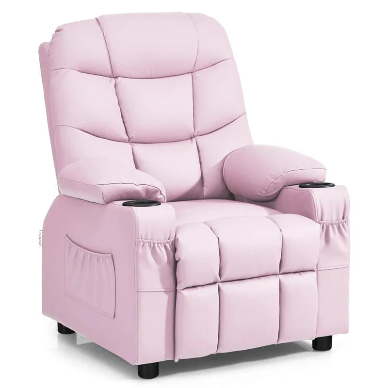 Kids Recliner Chair PU Leather Adjustable Lounge Sofa with Cup Holder, 3 Pockets & Retractable Footrest - Product image 61