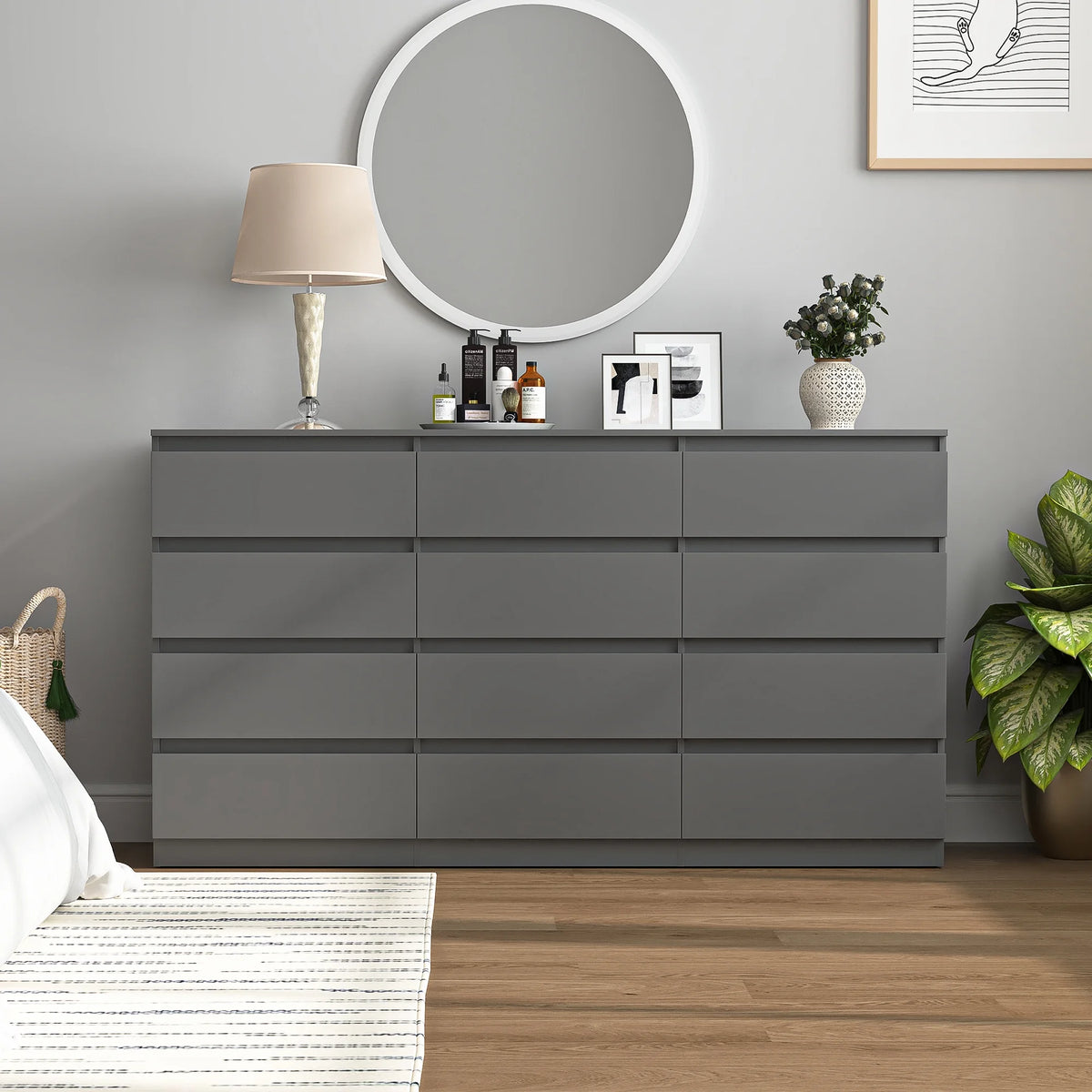 Kadyn Modern 6 Drawer Dresser Wood Cabinet, Dresser for Bedroom, Kitchen Storage Cabinet with Drawers - Product image 22