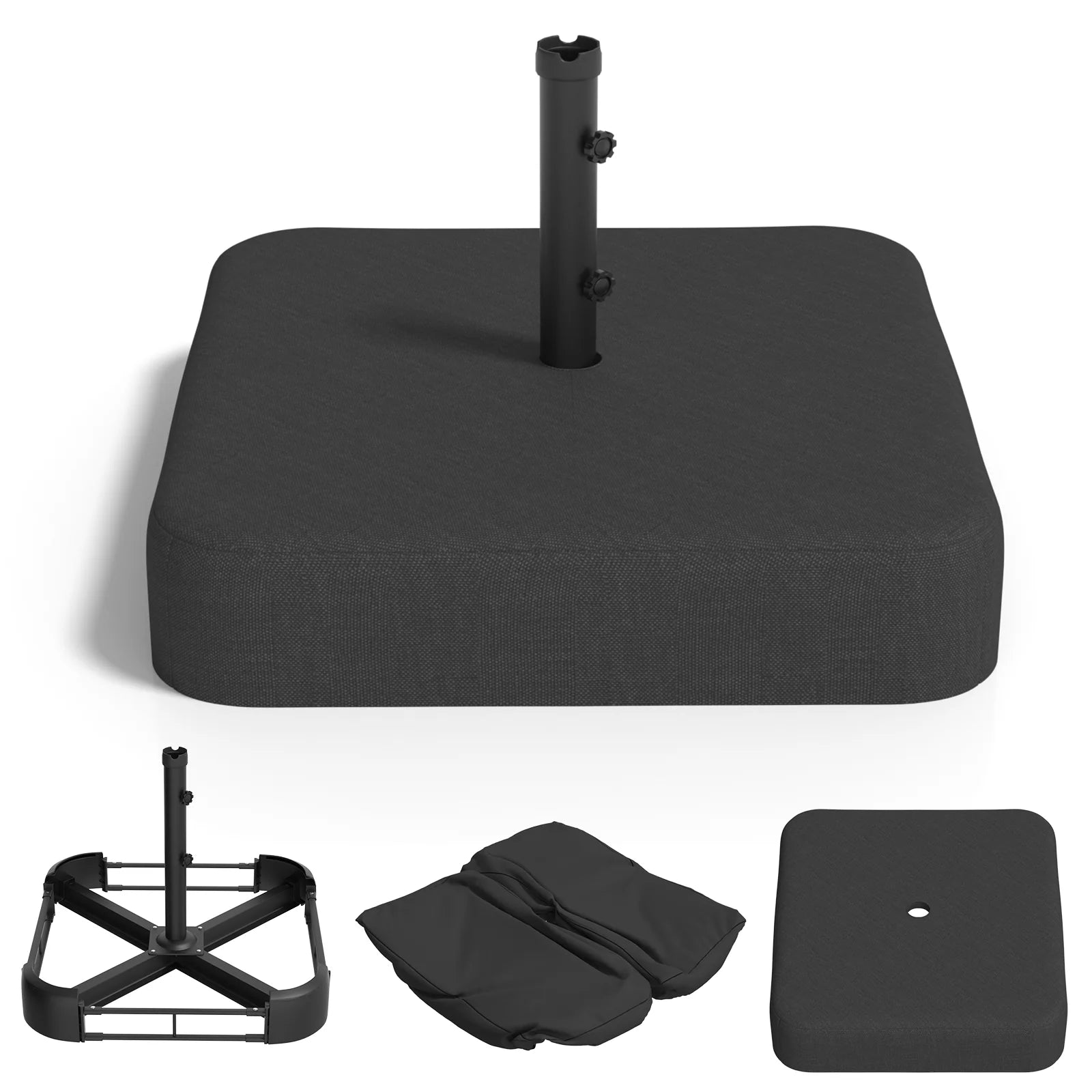 AECOJOY Patio Umbrella Base, 220 lbs Heavy Duty Sand Filled Weighted Umbrella Stand with 2 Sandbags - Product image 1