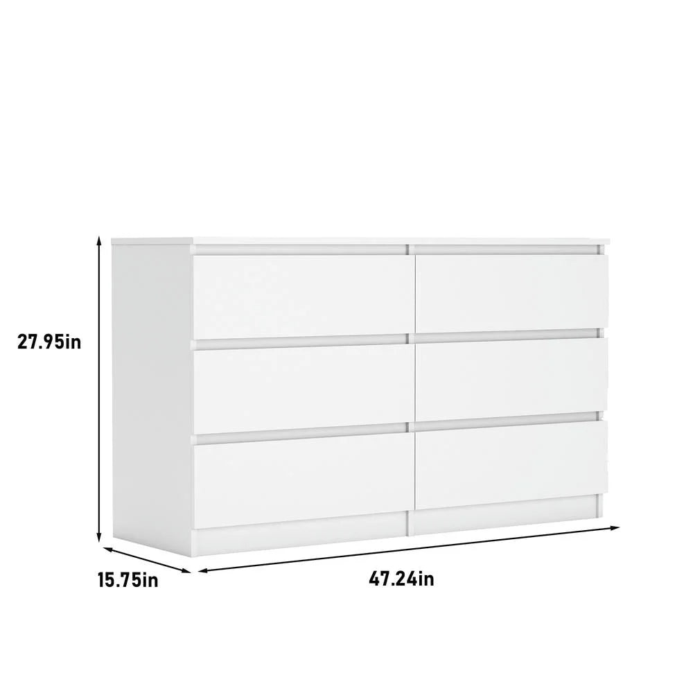 Kadyn Modern 6 Drawer Dresser Wood Cabinet, Dresser for Bedroom, Kitchen Storage Cabinet with Drawers - Product image 94
