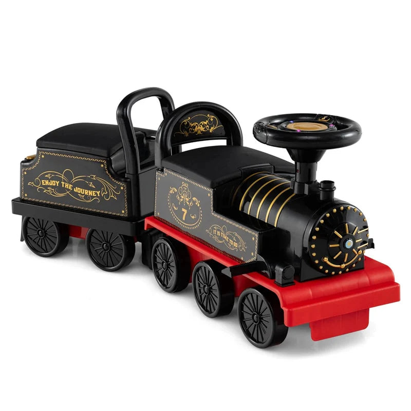 6V 2-Seater Ride On Train with Detachable Carriage, Under-Seat Storage, Whistle & Flashing LED Lights - Product image 12