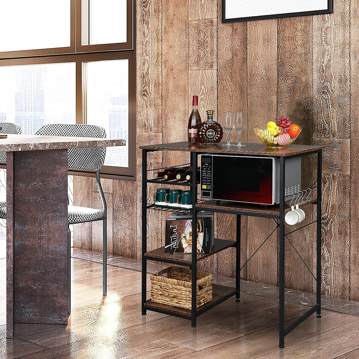 Microwave Stand 4-Tiers Kitchen Storage Fit Mini Fridge Baker¡ ̄s Rack Shelving Utility Coffee Bar with Big - Product image 6