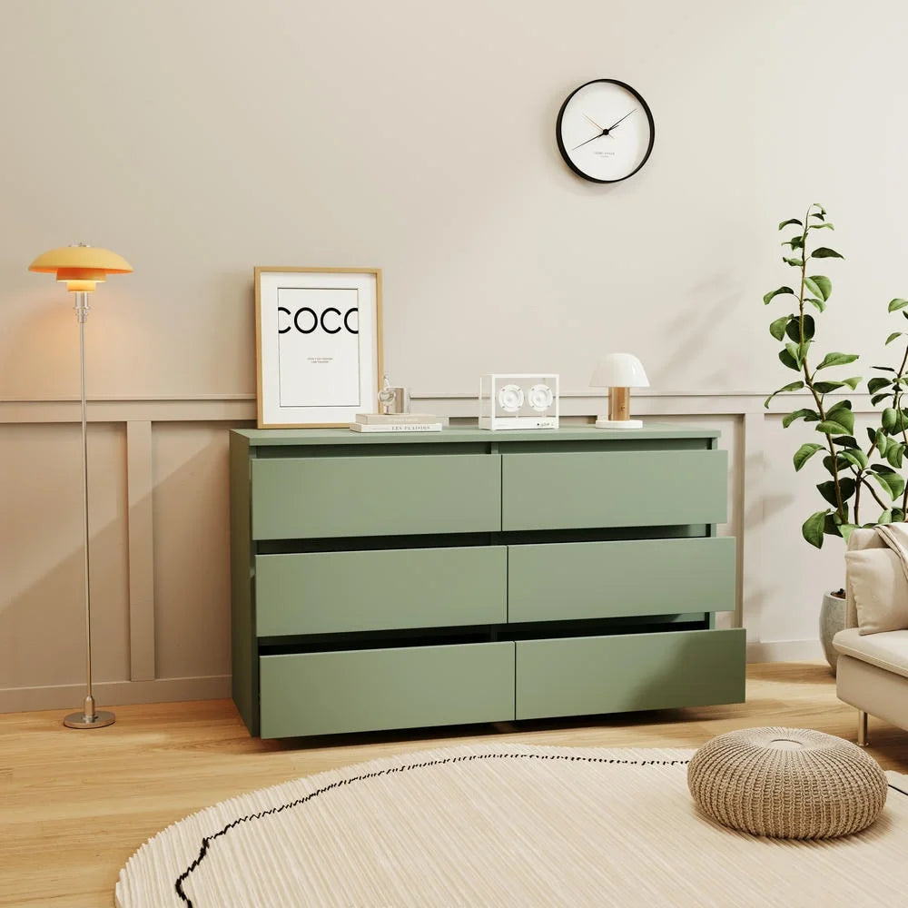 Kadyn Modern 6 Drawer Dresser Wood Cabinet, Dresser for Bedroom, Kitchen Storage Cabinet with Drawers - Product image 64