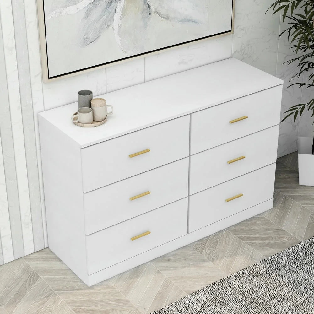 Kadyn Modern 6 Drawer Dresser Wood Cabinet, Dresser for Bedroom, Kitchen Storage Cabinet with Drawers - Product image 55
