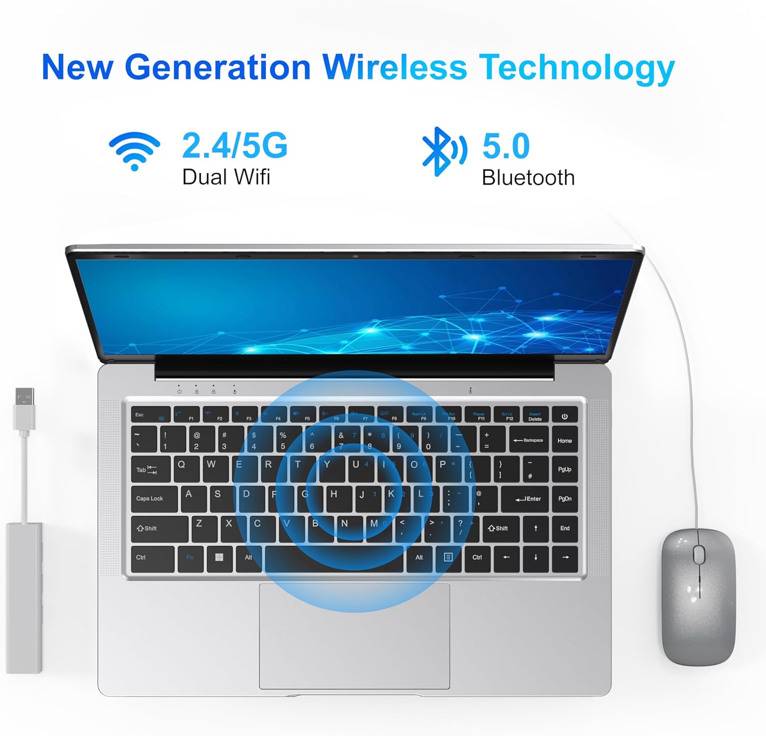 Laptop 14 1" inch laptop 6 GB RAM 128 GB SSD N4000 Celeron Dual-Core Wi-Fi Bluetooth 2 4/5 0G 1366 * 768 IPS Fanless design Includes Membrane Keyboard Mouse.