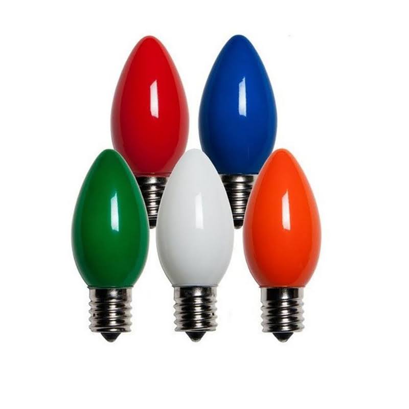 Holiday Bright Lights BU25C9-OMUA C9 Christmas Light Bulbs, Multicolored, 1" - Product image 1
