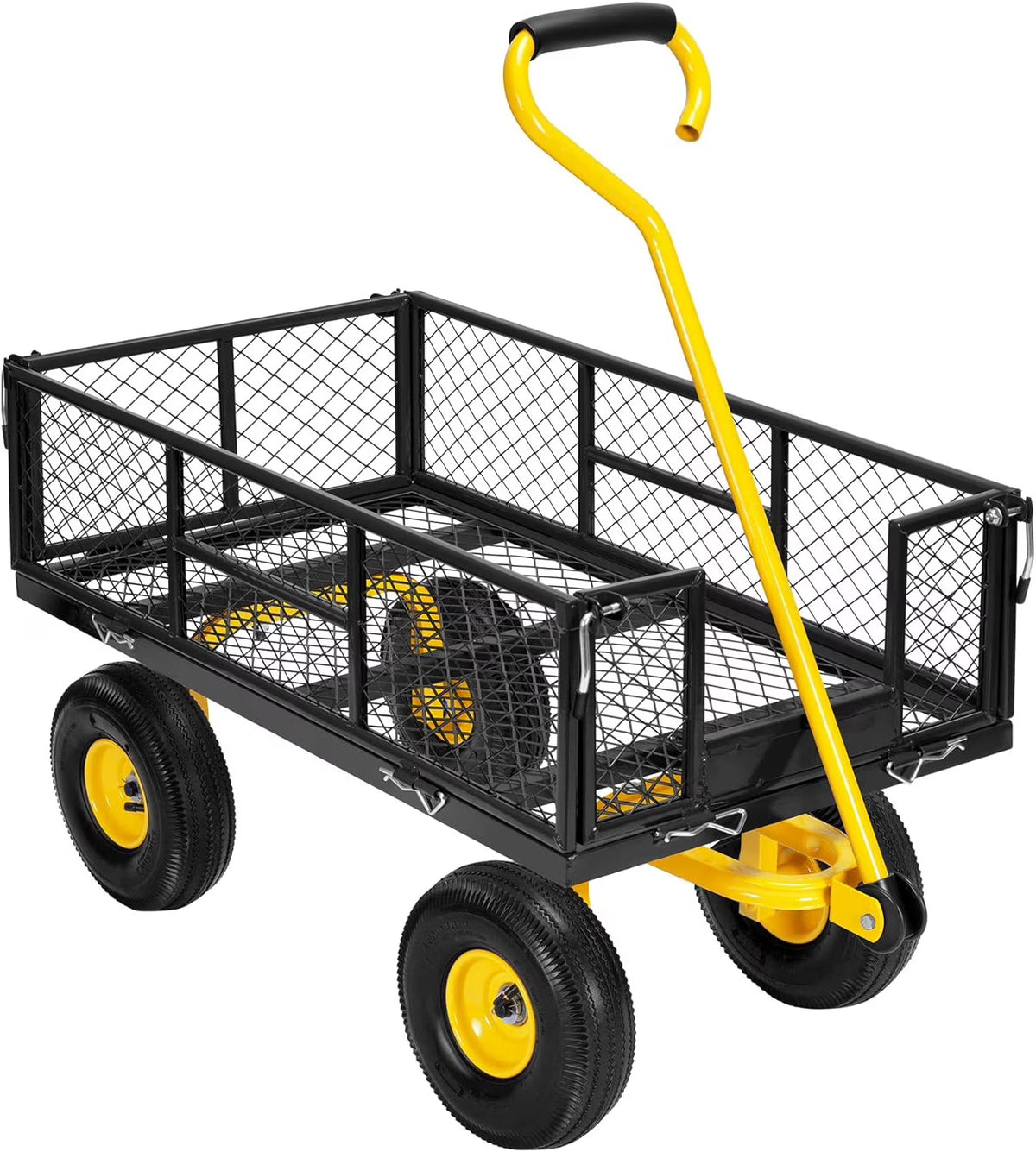 SPECSTAR Mesh Steel Garden Cart 880 lb Capacity, 38" x 21" Folding Utility Wagon with 10 in Wheels - Product image 7