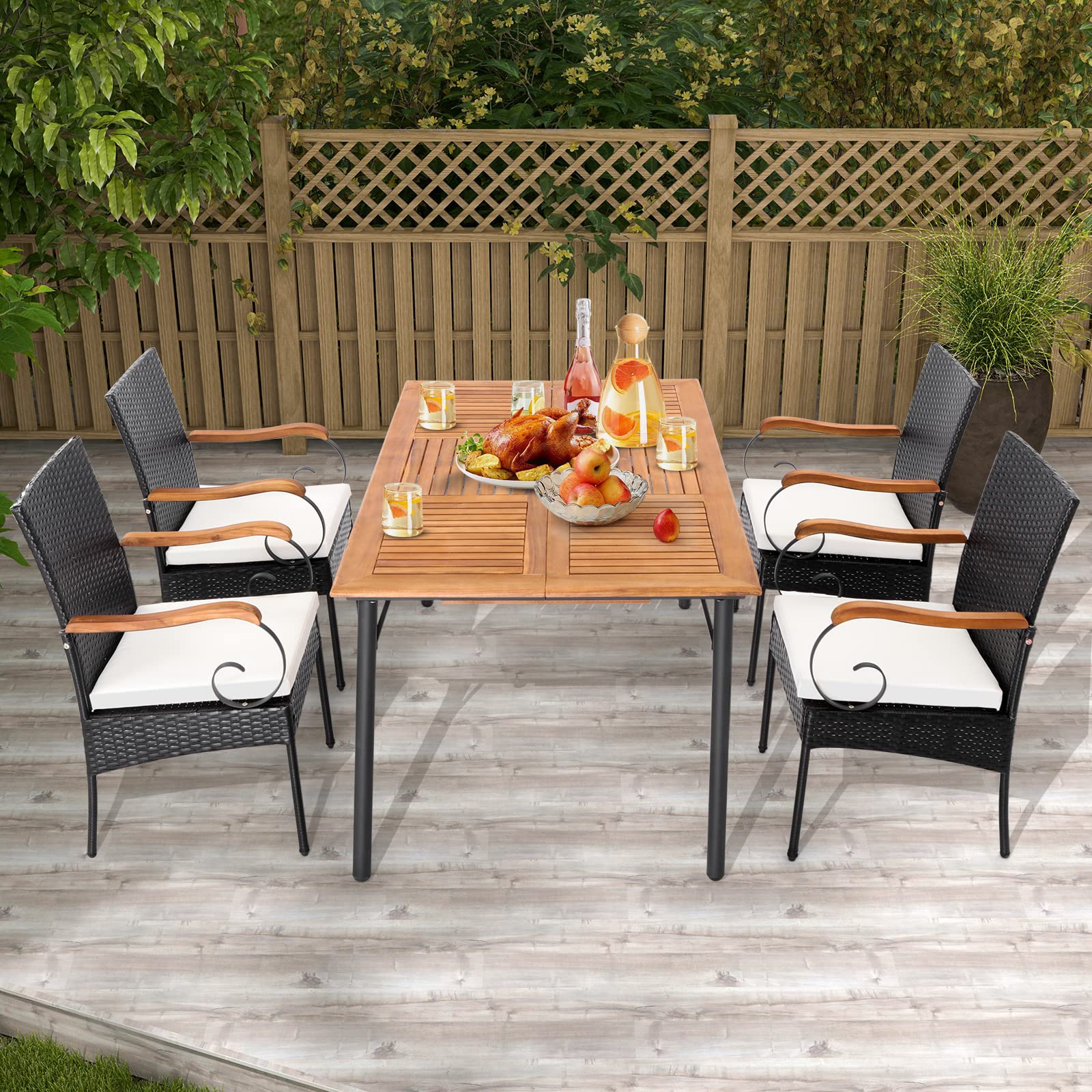Set of 2, Outdoor PE Rattan Chairs with Soft Zippered Cushion, Heavy-Duty Metal Frame & All-Weather Wicker - Product image 4