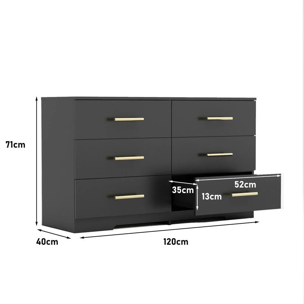 Kadyn Modern 6 Drawer Dresser Wood Cabinet, Dresser for Bedroom, Kitchen Storage Cabinet with Drawers - Product image 87