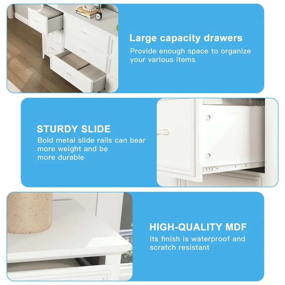 Kadyn Modern 6 Drawer Dresser Wood Cabinet, Dresser for Bedroom, Kitchen Storage Cabinet with Drawers - Product image 70