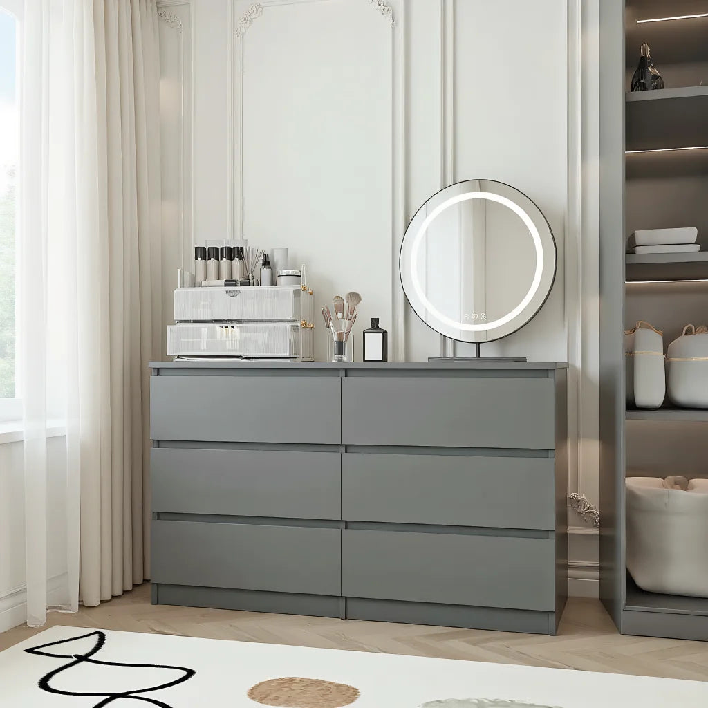 Kadyn Modern 6 Drawer Dresser Wood Cabinet, Dresser for Bedroom, Kitchen Storage Cabinet with Drawers - Product image 51
