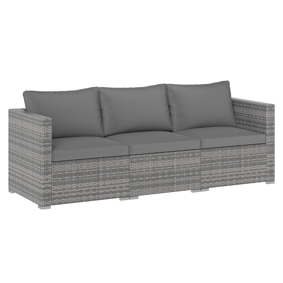 Tangkula Outdoor Patio 3 Seat Sofa Set - PE Rattan Modular Cushioned Sectional Couch Furniture Set - Product image 1