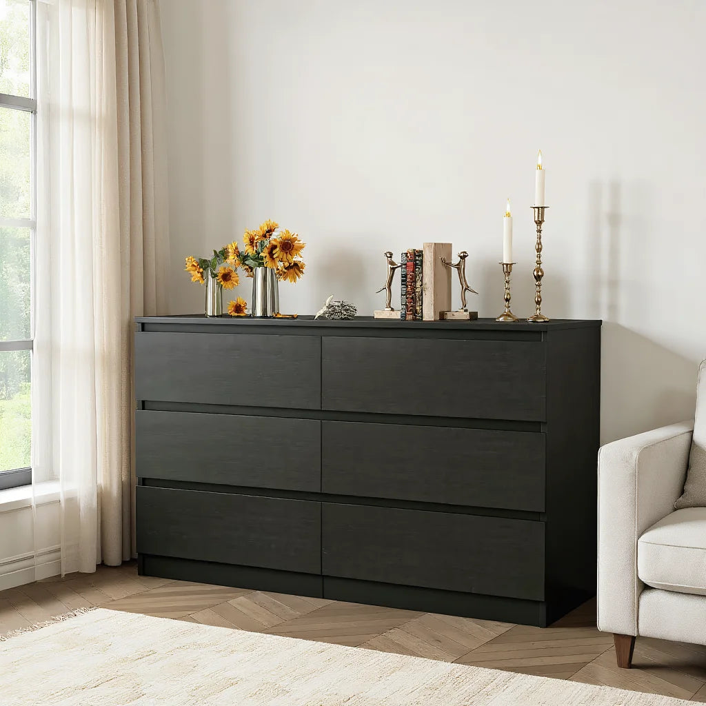 Kadyn Modern 6 Drawer Dresser Wood Cabinet, Dresser for Bedroom, Kitchen Storage Cabinet with Drawers - Product image 12