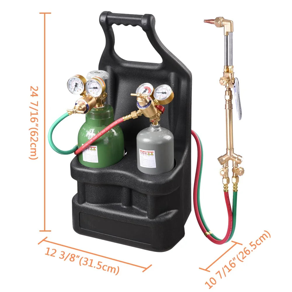 Yescom DOT Oxy Acetylene Torch Kit Gas Tank Brazing Welding Cutting Black Holder Gauge Portable Brass - Product image 4