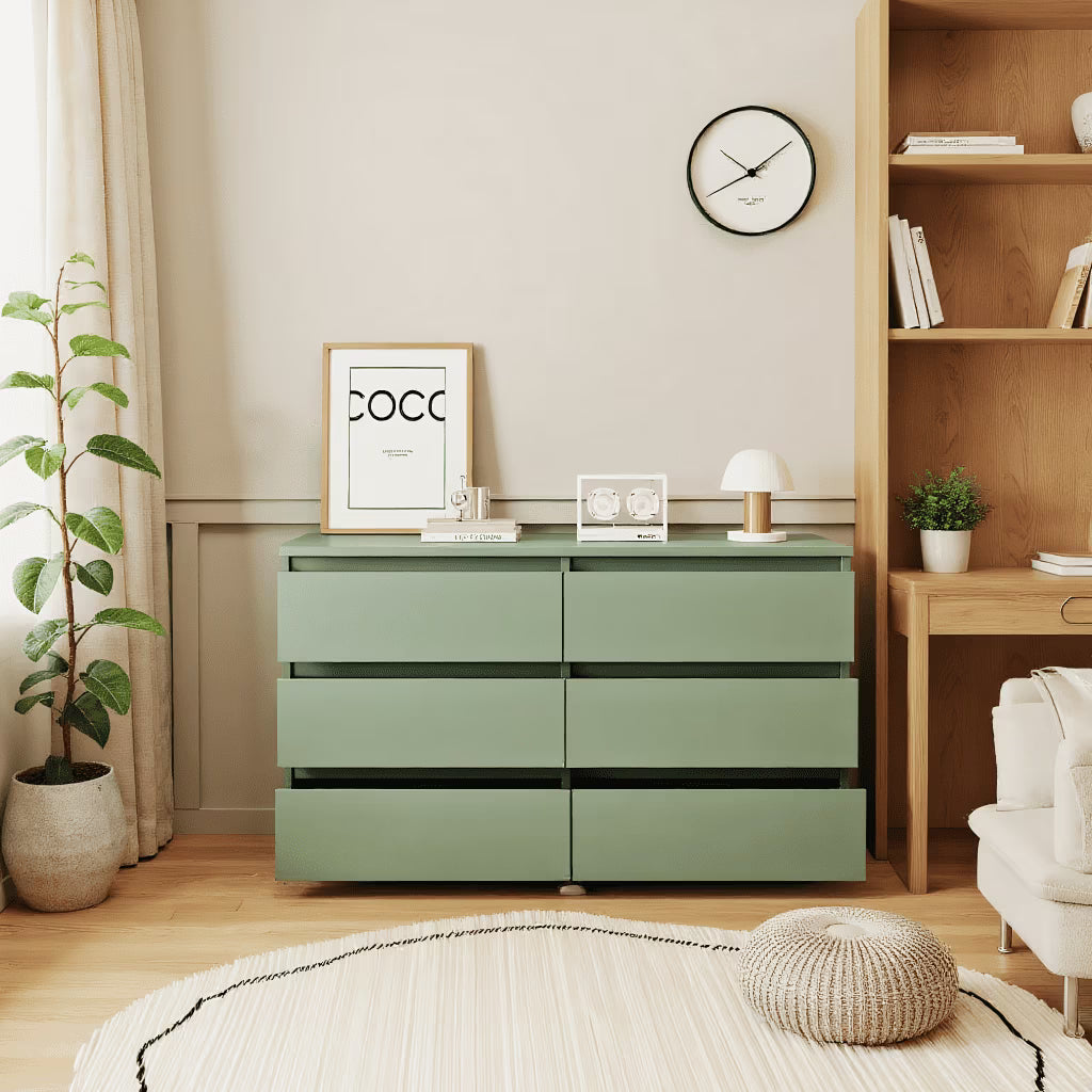 Kadyn Modern 6 Drawer Dresser Wood Cabinet, Dresser for Bedroom, Kitchen Storage Cabinet with Drawers - Product image 13