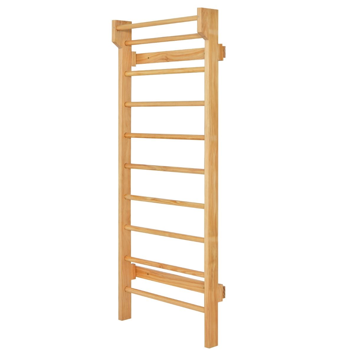 Wall-mounted wall bars Gymnastics wall bars Capacity 150 kg Bar diameter 3.3 cm in pine wood 195x80x14cm Natural -