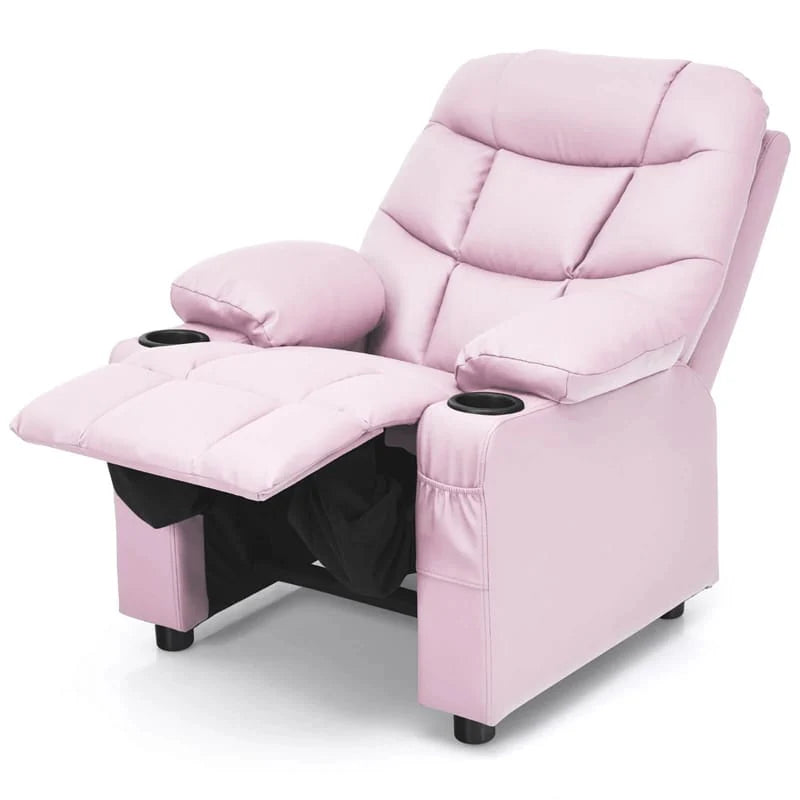 Kids Recliner Chair PU Leather Adjustable Lounge Sofa with Cup Holder, 3 Pockets & Retractable Footrest - Product image 71