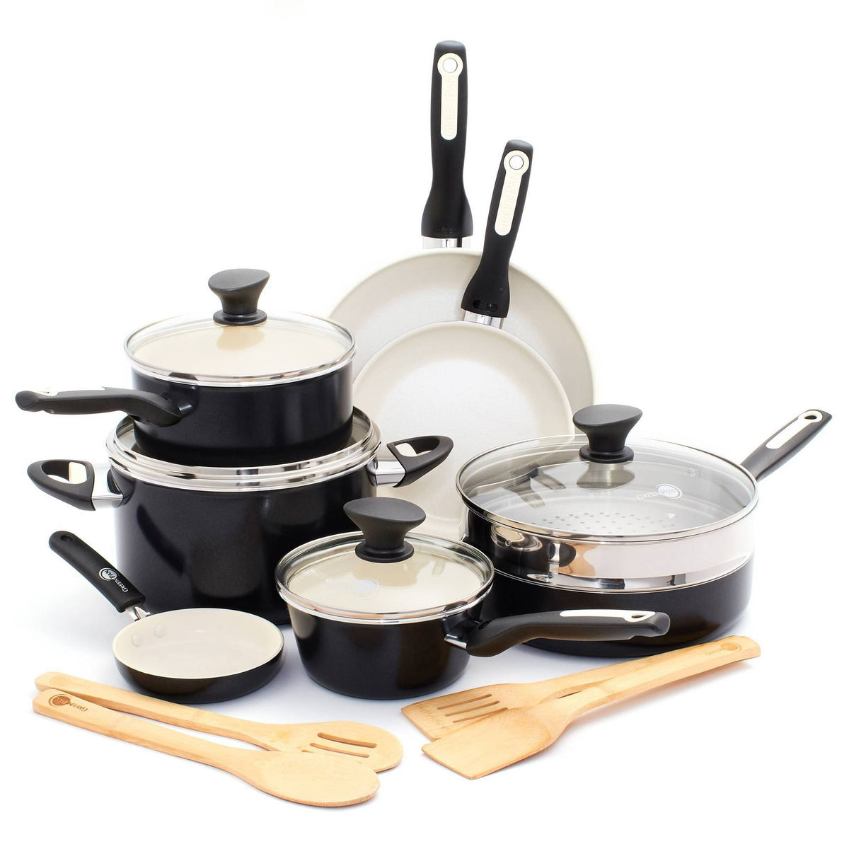 GreenPan Rio 16pc Cookware Set Black - Product image 1