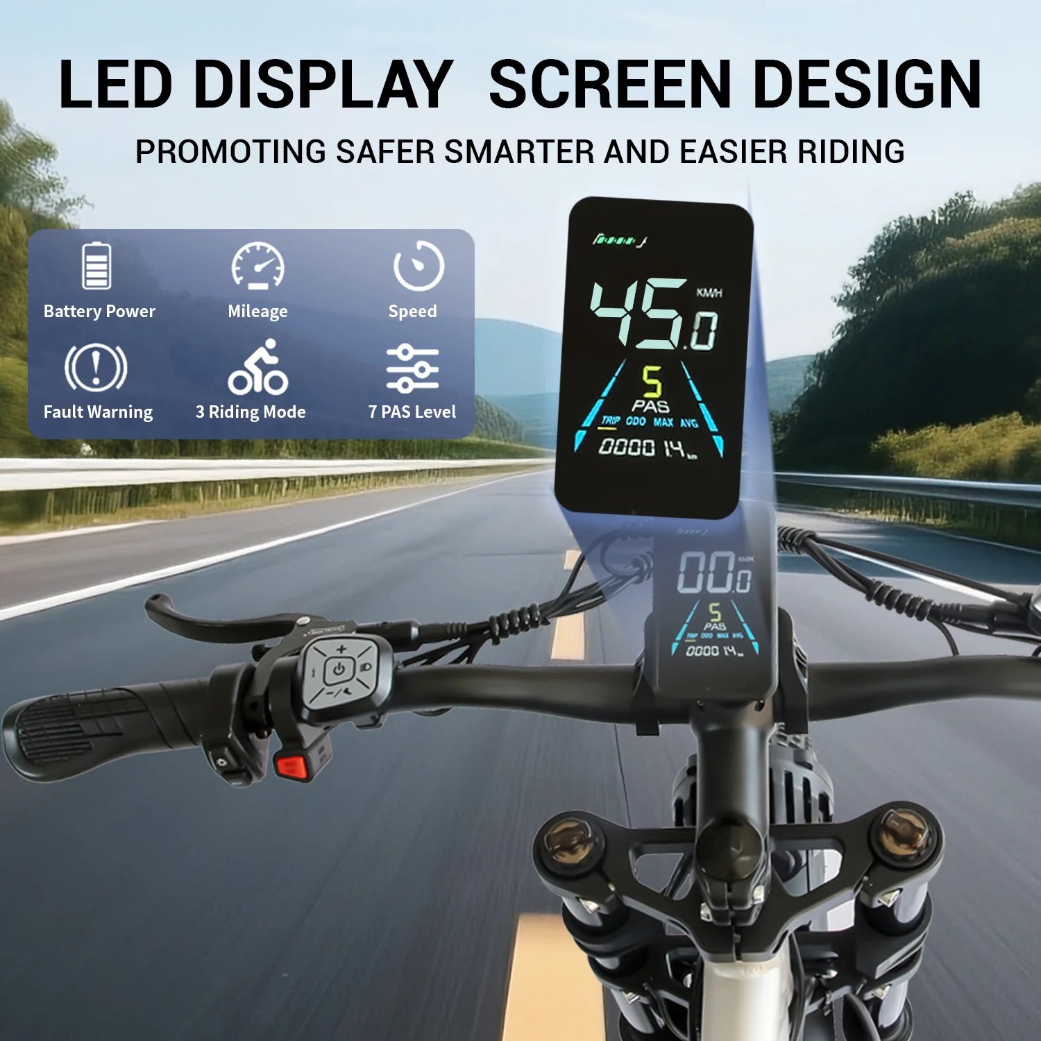 3000W Peak Dual Motor E - Bike, 52V 25AH Battery Elec - Tric Bike for Adults, 35MPH Mountain AWD 7 - Product image 2