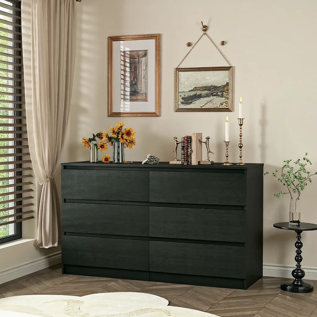 Kadyn Modern 6 Drawer Dresser Wood Cabinet, Dresser for Bedroom, Kitchen Storage Cabinet with Drawers - Product image 20