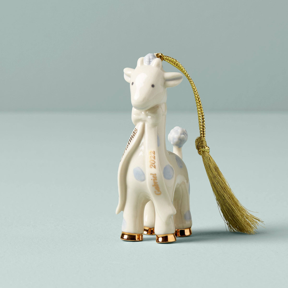 Blue Baby&s First Christmas Giraffe Ornament by Lenox - Product image 1