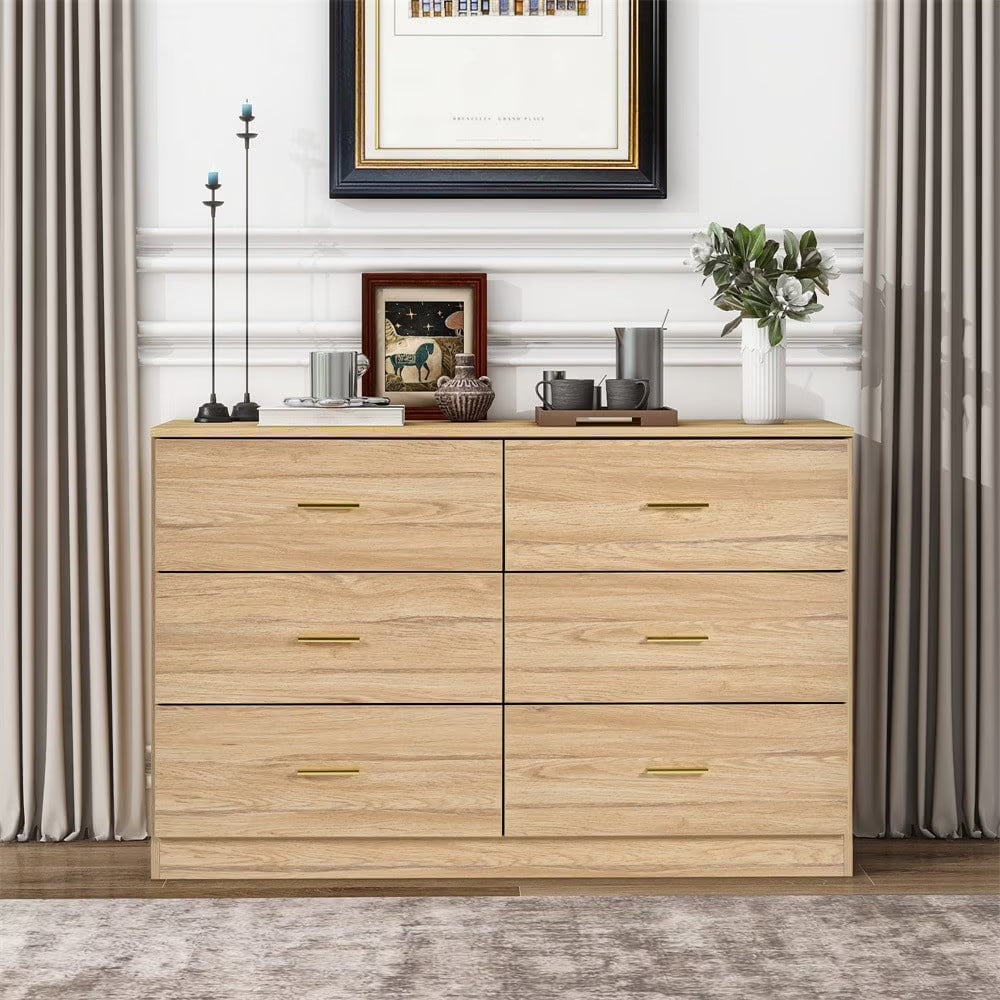Kadyn Modern 6 Drawer Dresser Wood Cabinet, Dresser for Bedroom, Kitchen Storage Cabinet with Drawers - Product image 7