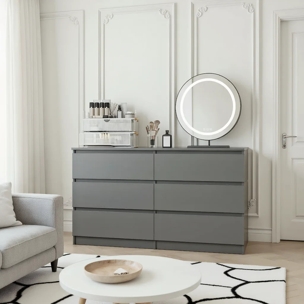 Kadyn Modern 6 Drawer Dresser Wood Cabinet, Dresser for Bedroom, Kitchen Storage Cabinet with Drawers - Product image 53