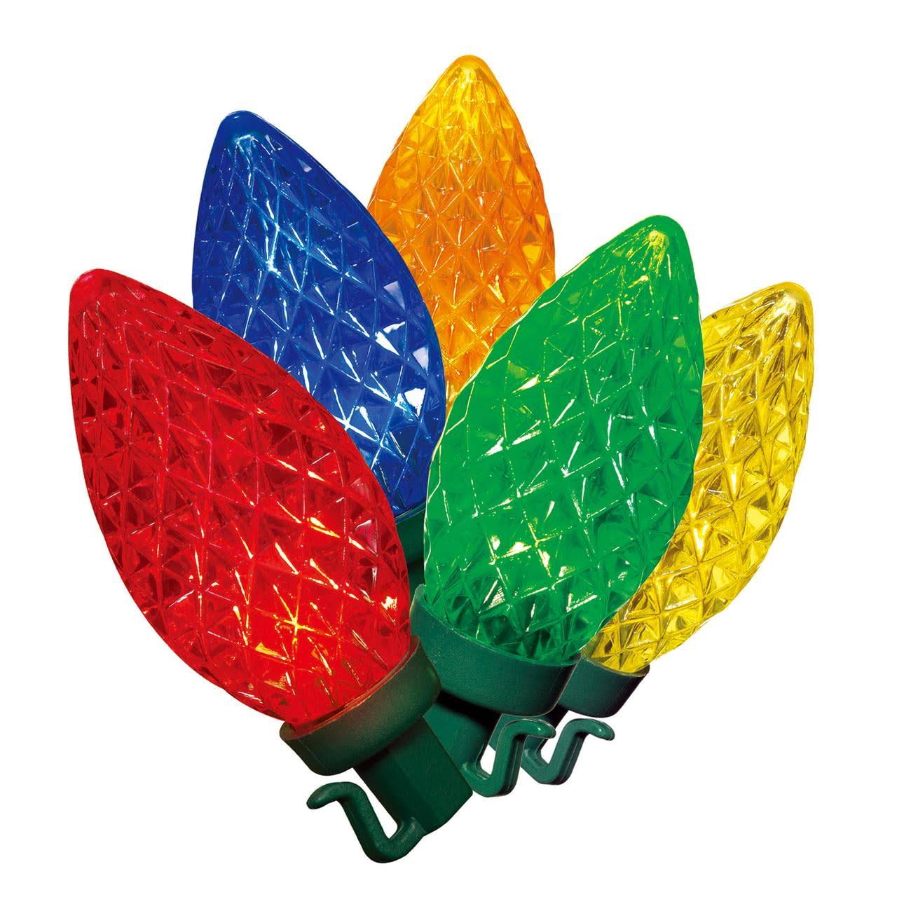 Holiday Time 100-Count Multicolor LED Diamond-Cut C9 Christmas Lights, with Green Wire, 59.6 Feet - Product image 1