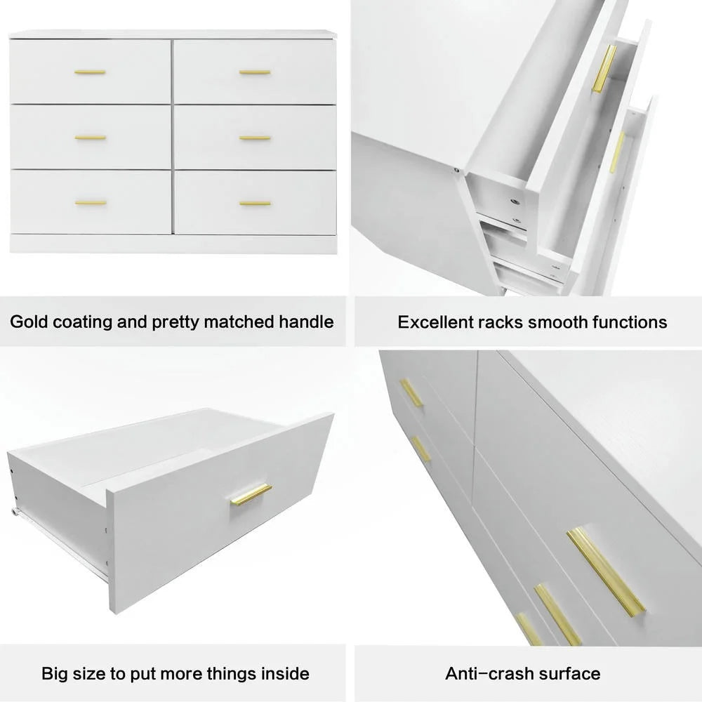 Kadyn Modern 6 Drawer Dresser Wood Cabinet, Dresser for Bedroom, Kitchen Storage Cabinet with Drawers - Product image 59