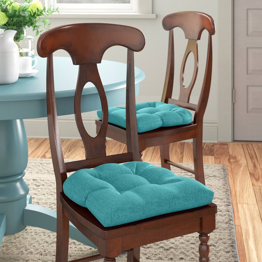 Indoor Dining Chair Cushion Andover Mills Fabric Teal - Product image 1