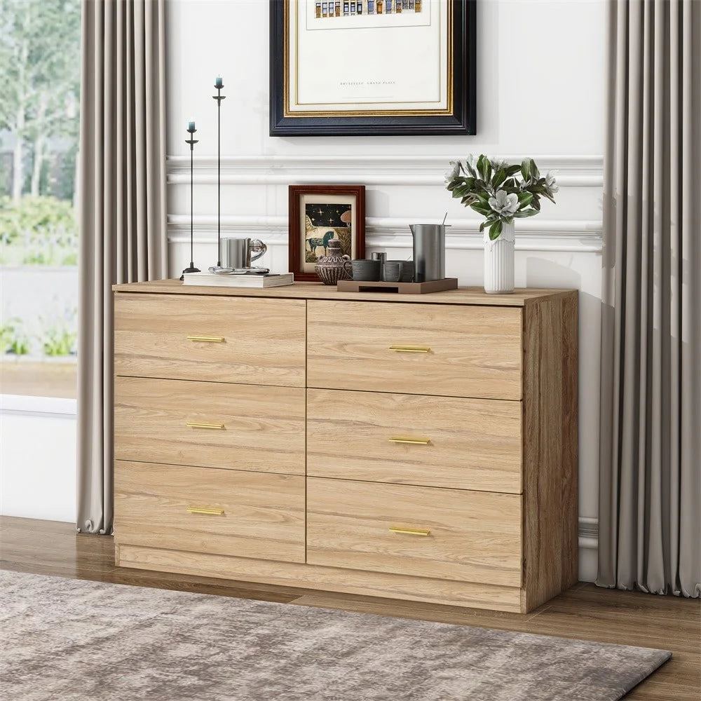 Kadyn Modern 6 Drawer Dresser Wood Cabinet, Dresser for Bedroom, Kitchen Storage Cabinet with Drawers - Product image 39