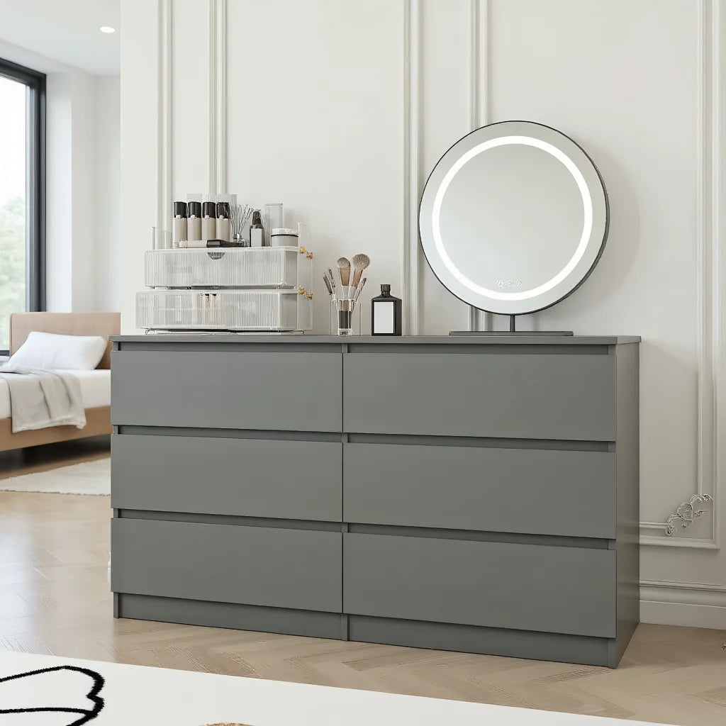 Kadyn Modern 6 Drawer Dresser Wood Cabinet, Dresser for Bedroom, Kitchen Storage Cabinet with Drawers - Product image 50