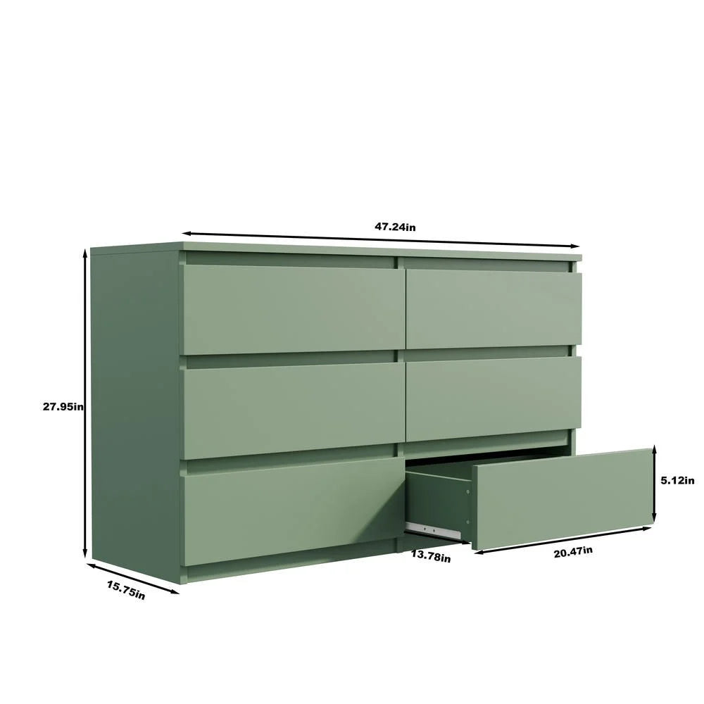 Kadyn Modern 6 Drawer Dresser Wood Cabinet, Dresser for Bedroom, Kitchen Storage Cabinet with Drawers - Product image 61