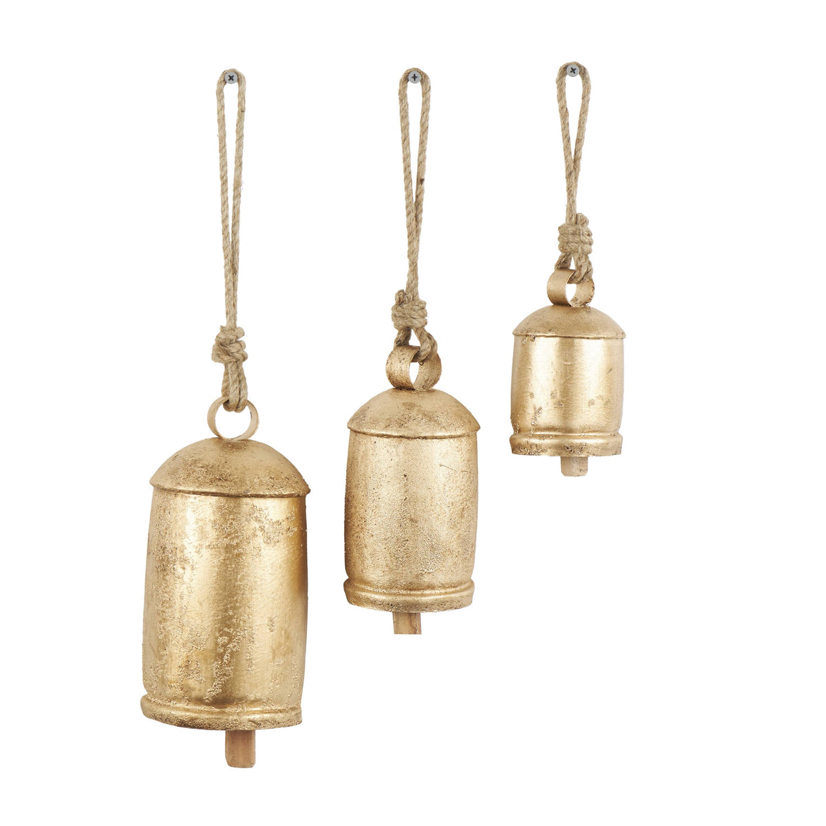 Metal Rope Cow Bell Set/3 Unique Home Accents - Product image 1
