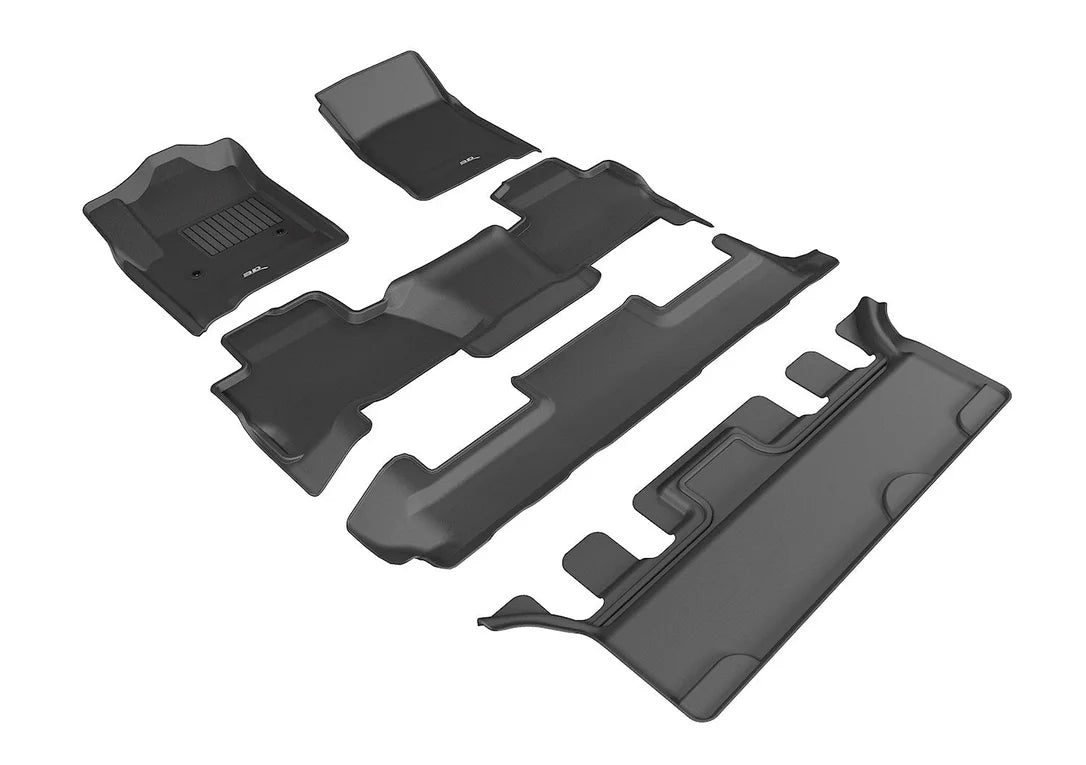 3D MAXpider L1CH06801509 - 2015-2020 Chevrolet Tahoe Kagu 1st & 2nd & 3rd Row Floormats - Black